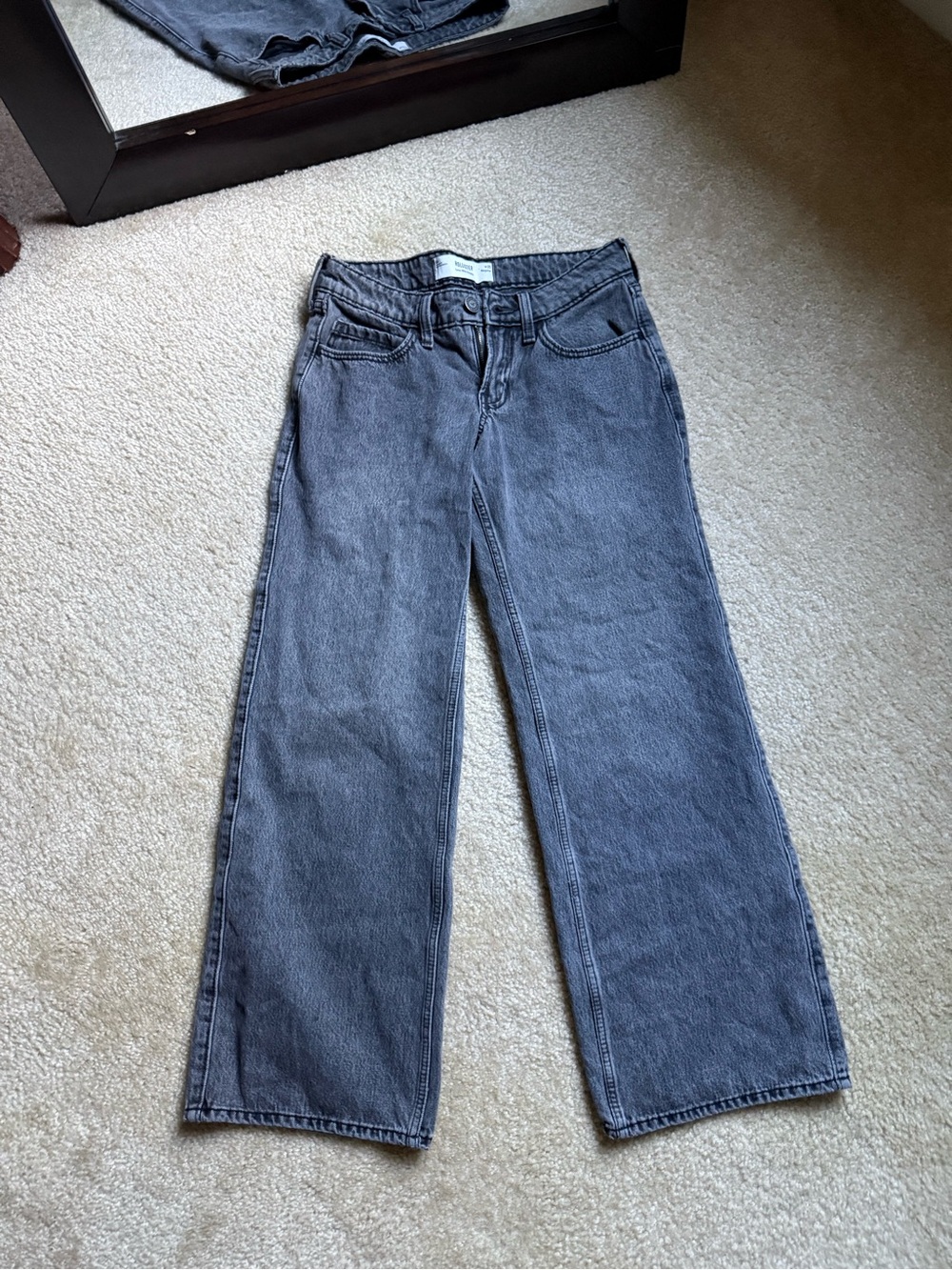 Hollister Charcoal Gray Wide Leg Jeans